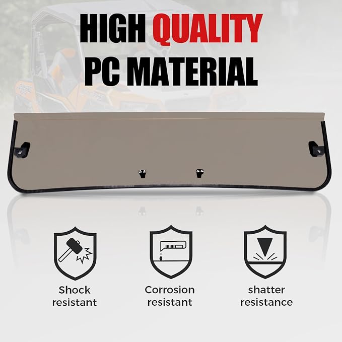A & UTV PRO Front Dark Tinted Half Windshield for Polaris General 1000 / General 4 1000 / General XP 1000 / General XP 4 1000 2016-2025 , Hard Coated Vented Window Windscreen Accessories, 1PC