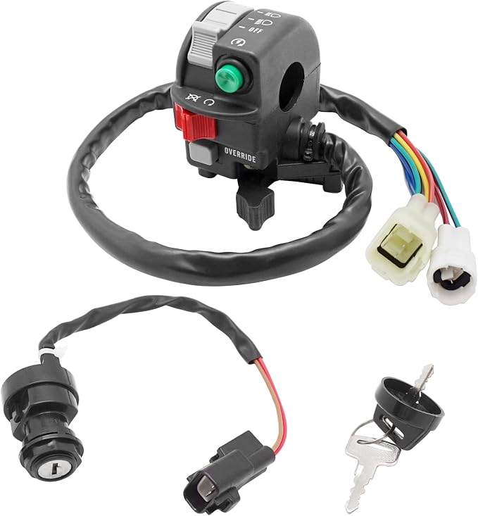 M MATI Start Stop Headlight Switch & Ignition Key Switch for Yamaha Big Bear 400 2007-2008 5KM-83972-00-00 5KM-83973-00-00 4SH-82510-00-00