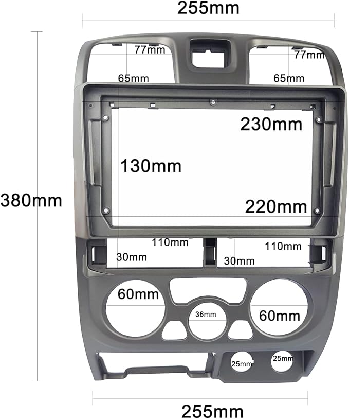 Double Din Dash Radio Trim Kit for Isuzu D-Max MU-7 Chevrolet Colorado Installation Bezel 9 Inches (2001-2005 Silver)