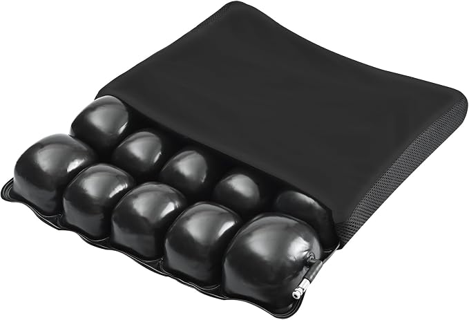 Cushions for Pressure Sores on Buttocks - 17 x 17 Inches Wheelchair Cushion for Pressure Relief - Inflatable Air Seat Cushion for Long Sitting, Office Chair, Car Seat, Travel