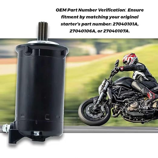 LOONGPART Starter Motor Compatible with Ducati Monster 821 Hypermotard 821 Multistrada 950 27040101A 27040106A 27040107A 27040104A 27040127A Fits Dark, Stealth, S, SW, Touring Models