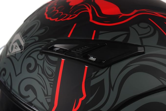 KYPARA Motorcycle Dual Visor Flip up Modular Full Face Helmet with DOT Certification of Impressionism