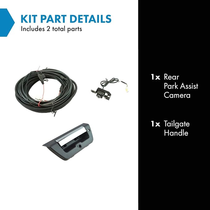 TRQ Rear View Camera Kit Chrome & Black Compatible with 2015-2016 Ford F-150