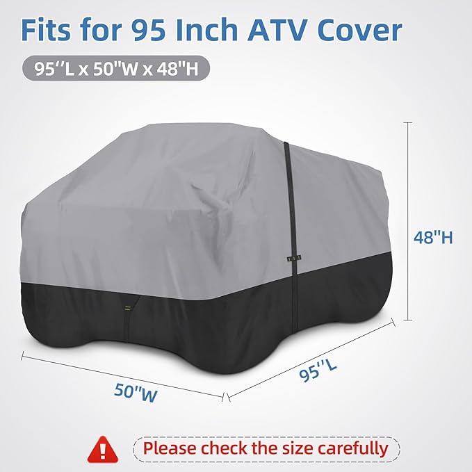 ATV Cover, 600D Waterproof & Windproof 4 Wheeler Covers, Quad Cover Fit for Polaris Yamaha Suzuki Honda, Outdoor Storage All Weather Protect, 85" L x 50W x 42" H