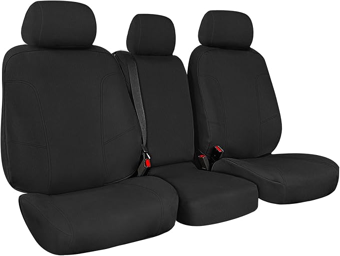 SAPUBK Custom-Fit Front Seat Covers Replace for 2011-2014 Ford F150-F550 40/20/40 Split Seat with Opening Center Console, Premium Neoprene with Composite Soft Foam Lining Breathable Seat Cover