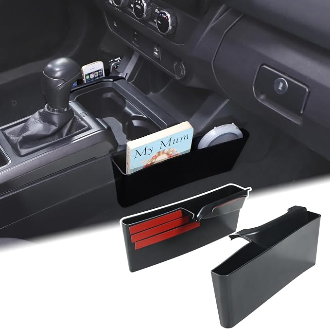 Aunginsy Gear Shift Storage Organizer Tray Compatible with Toyota Tacoma 3rd Gen 2016-2023 Center Console Organizer Left & Right Side Hanging Storage Box ABS Accessories, Not Fit Manual Transmission