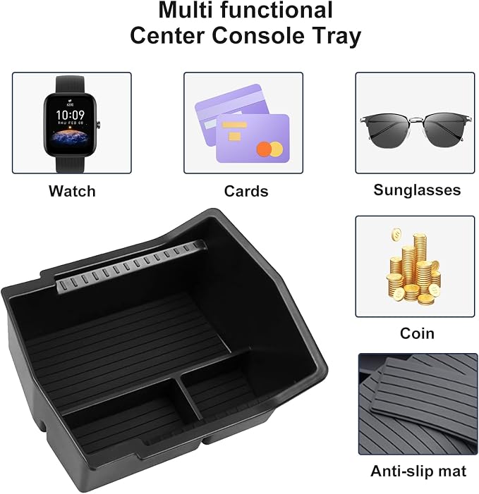 3PCS Center Console Organizer for 2025 Forester Accessrioes Middle Console Cup Holder 2025 Forester Storage Box Wireless Charging Protective Mat