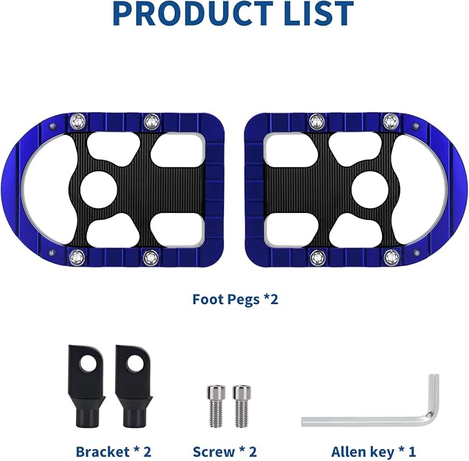 Motorcycle Foot Pegs Male Mount Footrests Offroad Floorboards Fit for Harley Touring Electra Glide Road Glide Road King Dyna Sportster (Blue Edge)