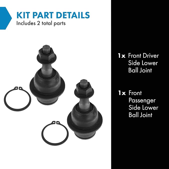 TRQ Front Lower Driver and Passenger Side Ball Joint Set Compatible with 2007-2017 Ford Expedition 2009-2014 F-150 2007-2017 Lincoln Navigator
