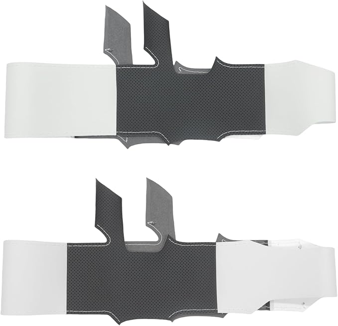 MEWANT DIY Stitched White Leather Steering Wheel Wrap Cover for GMC Sierra 1500 2019-2023 / Sierra 1500 Limited 2022 / Sierra 2500 2020-2024 / Sierra 3500 2020-2024 / Yukon (XL) 2021-2023 Accessories