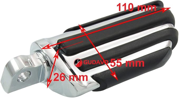Motorcycle Aluminum Front Or Rear Foot Pegs Footboards Chrome Foot Pedal Footrests For Harley Davidson Street 750 XG750 Street 500 XG500 modele Touring 1988-2019 (Style: 6)