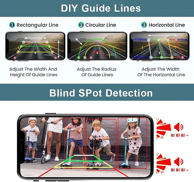 VEKOOTO MZ6 WiFi Magnetic Solar Backup Camera Rechargeable Battery Wireless for Truck RV Trailer Car Easy Hitching Gooseneck Horse Boat Travel Trailer Fifth Wheels RV Camper Reverse