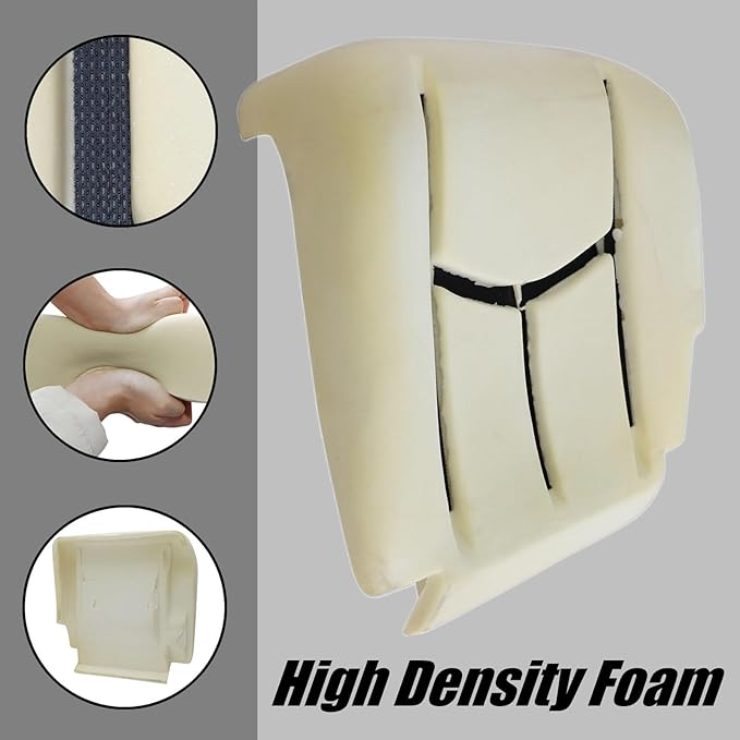 XQSMWF Driver Side Bottom Replacement Seat Foam Cushion Pad Compatible with Chevy Silverado Suburban Tahoe GMC Sierra Yukon Cadillac Escalade 2003 2004 2005 2006 2007 Replace 88941606 19330710