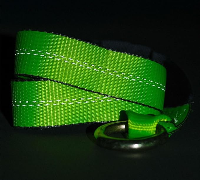 Mytee Products (4 Pack) 2" x8' Car Tie Down Ratchet Lasso Straps with Chain Anchor - 3,335 LBS WLL - High Viz Green Car Hauler Tire Straps for Trailers - Tie Down for UTV, Trucks, ATV