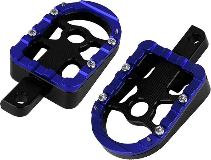 Motorcycle Floorboards Passenger Footboards Wide Foot Pegs Board Pedal Compatible with Touring Electra Road Street Glide Softail Road King Blue Edge