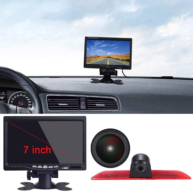 Super HD 1280x720 Pixel 3rd Brake Light Reversing car Camera Brake lamp Parking for Ford Transit Tourneo Custom Jumbo Kasten V363 F150 F250 F350 V636 MK8 Third MPV ++7" car Reverse Monitor Waterproof
