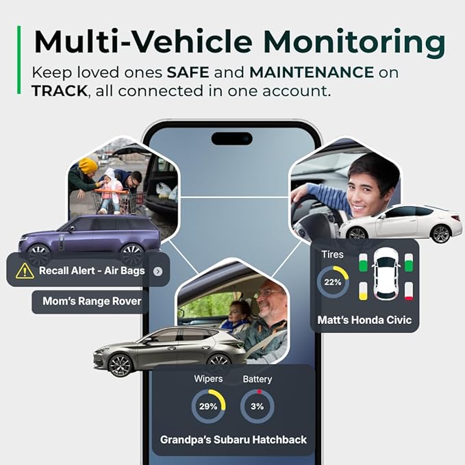 FIXD Bluetooth OBD2 Scanner for iPhone & Android - Diagnostic Scan Tool for Repairs and Car Buying - Check Engine Code Reader & Enhanced Codes - (2 Pack w/Free 14-Day FIXD Premium Bundle)
