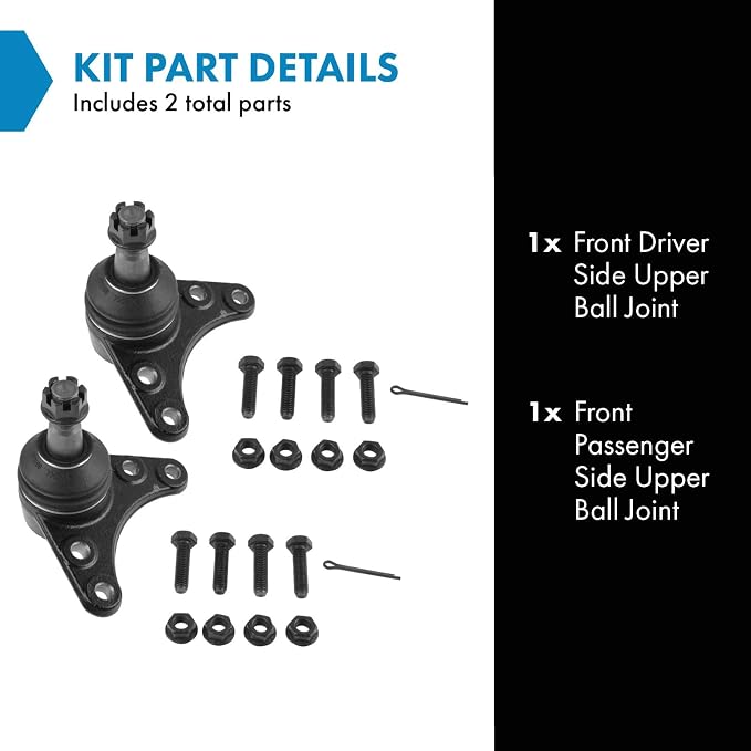 TRQ Front Upper Left and Right Ball Joint Set Compatible with 2004-12 Chevrolet Colorado Rear Wheel Drive without Z71 Off Road Package 2004-12 GMC Canyon Rear Wheel Drive without Z71 Off Road Package