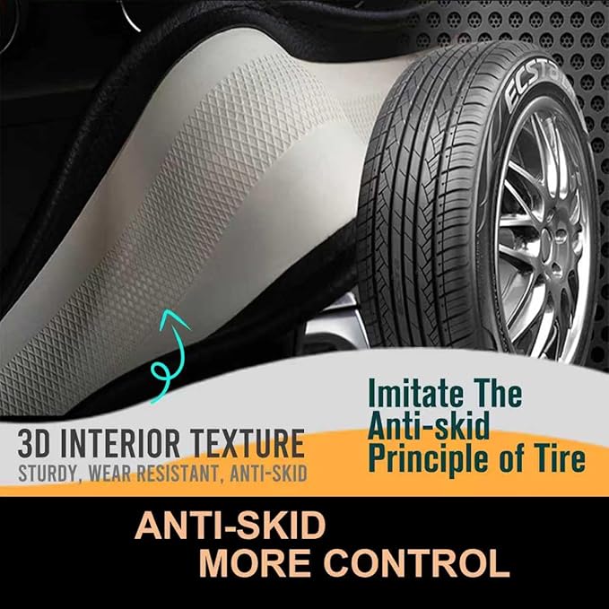 PINCTROT Large Size Nappa Leather Steering Wheel Cover, Slim Fit No Bulk Design, One Piece Leather with Breathable Perforation, Fit Like Gloves, 15.5-15.75 Inch(Nappa Dark Gray)