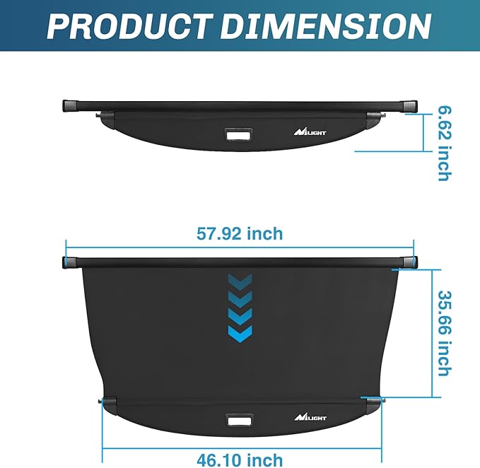 Nilight Trunk Cargo Cover for Kia Telluride 2020 2021 2022 2023 2024 2025, Retractable Security Shade Rear Cargo Cover, with Trunk Storage Net