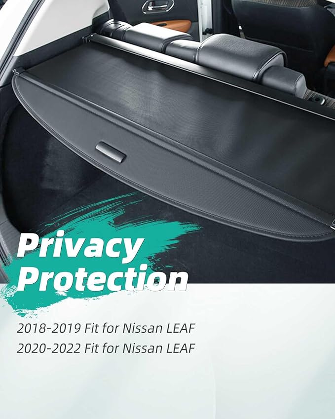 SCITOO Cargo Cover Shade 2018-2024 Fit for Nissan LEAF Accessories Rear Trunk Anti-Peeping Privacy Security Shade Luggage Cover