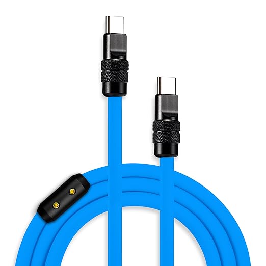 chubbycable Black Chubby Pro - Samurai Cable 240W USB-C Cable Silicone Fast Charging USB C Charger Cord Compatible with iPhone 17-15 Series iPad Galaxy Series, Blue, Type-C to Type-C, 3.3FT