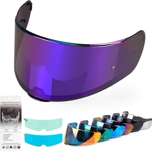 XINGWU Motorcycle Helmet Visor for Sedici Strada 2 Strada 3 LS2 FT2 VECTOR FF801 FF397 with Anti-fog Rainproof Helmet Film Face Shield Motorcycle Helmet Accessories Visor Replacement (Purple)