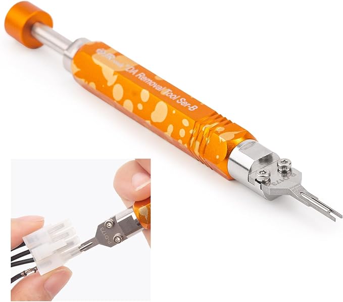 JRready DAP-D173 Molex Pin Extractor Mini Fit Jr Extraction Tool Electrical Pin Removal Tool Molex 11-03-0044 ATX Pin Removal Tool for Mini Fit Jr Terminals with Built in Plunger Depinning Tool