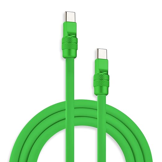 chubbycable Chubby 2.0 USB C 240W Fast Charging Cable Silicone Soft Durable USB C Cable Extra Thick Charger Cord Compatible with iPhone 17-15 Series iPad, Green+Green, Type-C to Type-C, 9.8FT