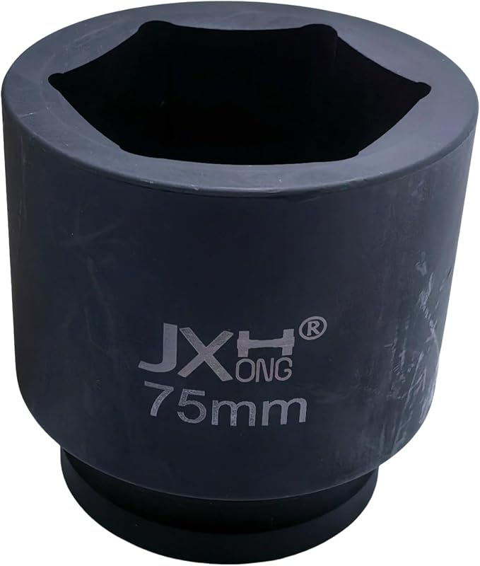1-1/2" Drive Impact Socket, 6-Point, Heat Treated Cr-Mo Steel – Heavy Duty for Hydraulic Impact Wrench (75mm)