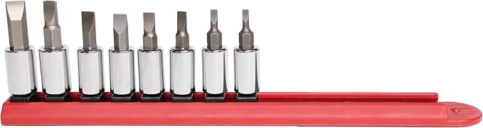 Mayhew Tools 16011 Slotted Socket Bit Set, Chrome Plated, 8-Piece