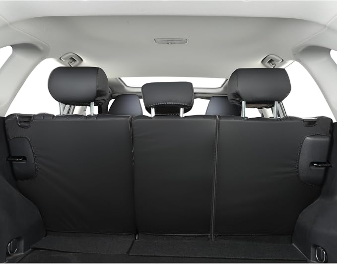 GIANT PANDA Custom Fit Rear Bench Back Seat Cover for Toyota Corolla 2020 2021 2022 2023 2024 Hybrid (LE,SE,XLE), Luxury Seat Covers for car, Faux Leather Polyester Fiber Interior Cover in Black