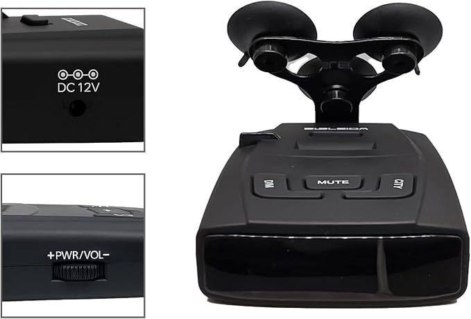 Radar Detectors for Cars American Laser X K KA Bands VG 2 Protection S360 with LaserEye Front Rear Police Scanner 12V Socket and Two Types of Chargers (BLSLEIDA S360C)