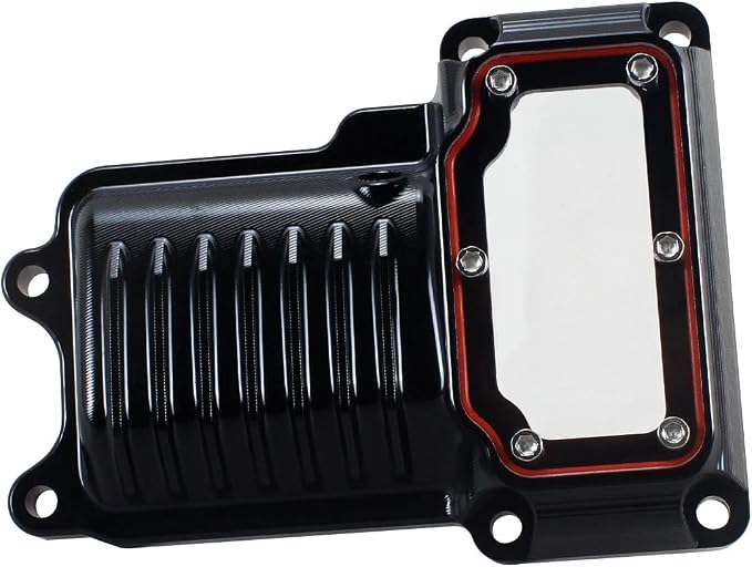 POWER JAMES Visible Transmission Top Cover Compatible with Harley Davidson 2008-2017 Dyna and Softail, 06-2017 Touring Models with Twin Cam (Black) (Black)