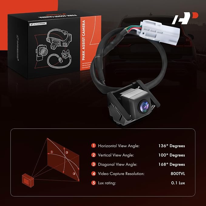 A-Premium Rear View Backup Camera Compatible with GMC, Buick & Saturn | Parking Camera C.A.P.A. Compliant for 2009-2016 Acadia, 2017 Acadia Limited, 2009-2017 Enclave, Outlook, Sport Utility