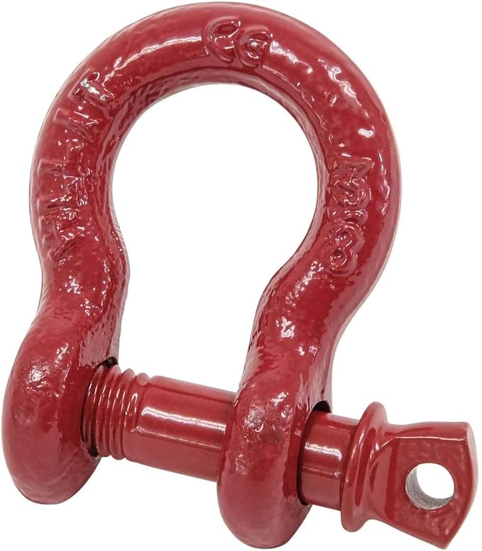 Mytee Products 3/8" Anchor Shackle Forged Carbon Steel w/Alloy Screw Pin WLL # 1.0 Ton (2,000 Lbs.) | Double Rust Protection Heavy Duty D Ring Shackle for Towing, Rigging & Vehicle Recovery (10 Pack)