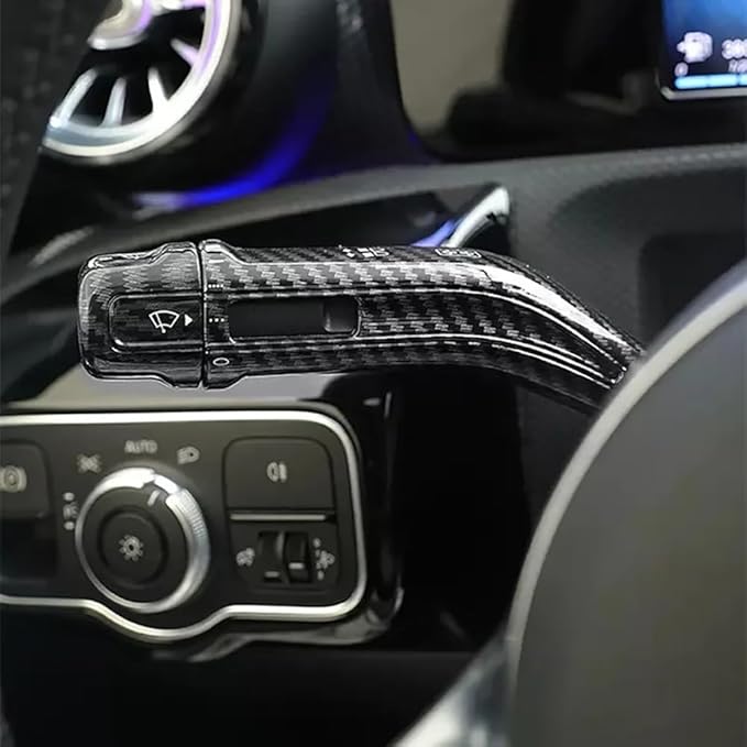 Carbon Fiber Car Shift Lever Wiper Rod Cover Trim Sticker for Mercedes Benz AMG A B CLA EQA EQB GLE GLS GLB GLA Class W177 W247 W118 W167 X167 X247 H247 Interior Accessories