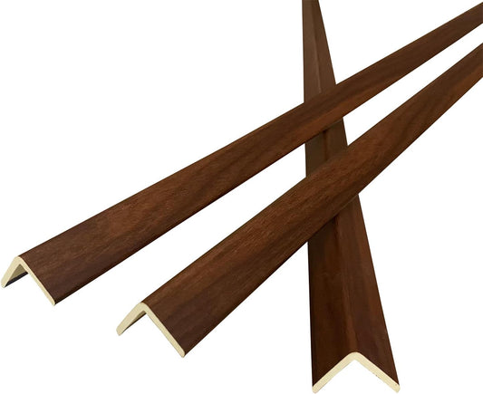 Wall Corner Protector 3PCS 45" Corner Molding Trim Walnut Wood Grain Corner Trim Decorative Strips for Door and Window Frames Mirror Edges Ceramic Tiles, and Wooden Wall Edges.