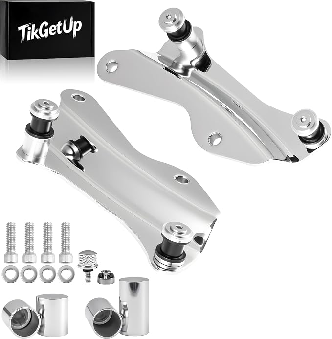 4 Point Docking Hardware Kit and Covers Fits for Harley Touring Street Road Glide Electra Glide Road King 2014-2026，Chrome