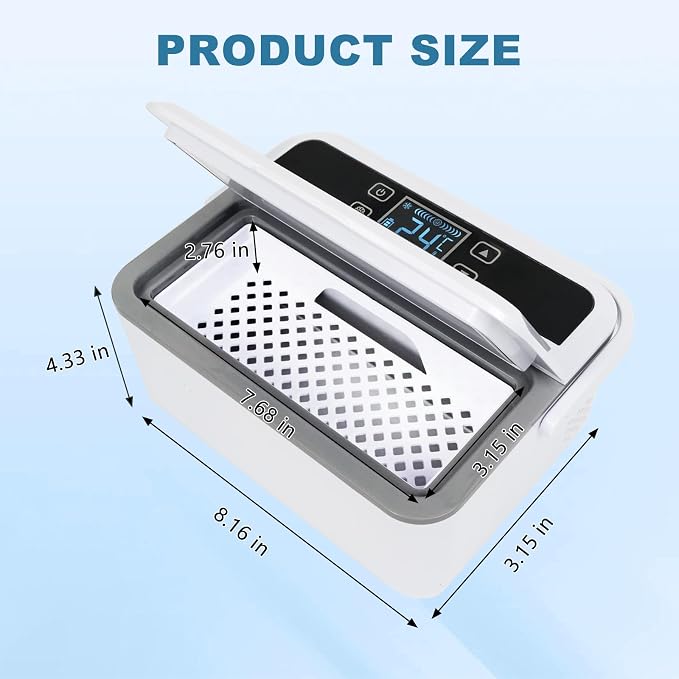 Huazu Portable Travel Cooler Box with Aluminum Liner, Precise 36°F–64°F (2–18°C) Temperature Control, Large Capacity Mini Fridge for Home, Car, Office, and Trips, Battery & USB Powered