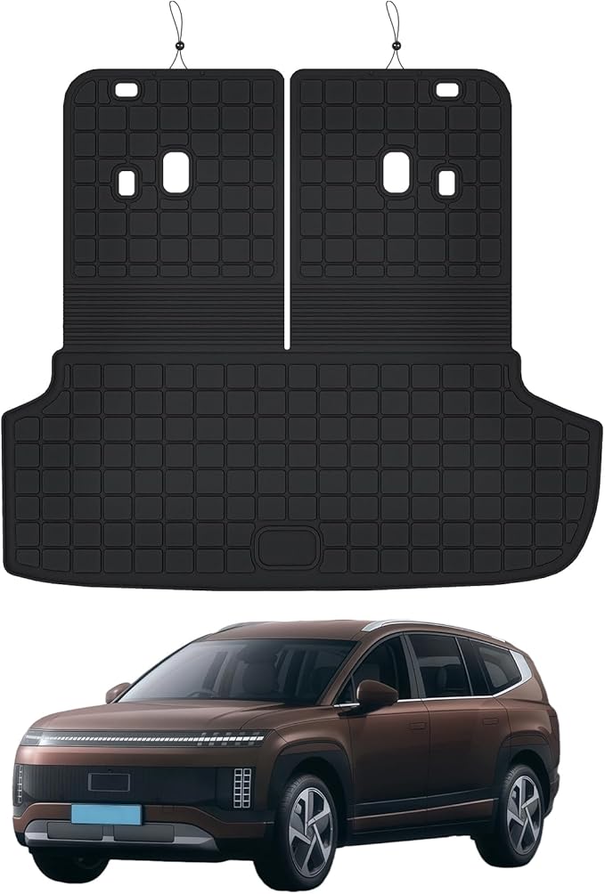 Large Cargo mat with Backrest Mat Set for Hyundai Ioniq 9 2025, TPE All Weather Car Trunk Mat for Hyundai Ioniq 9 Accessories