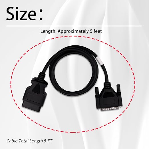 XTPTFABS OBD2 OBDII Cable Compatible with Zurich ZR11 ZR13 ZR15 Scan Tool Code Reader Scanner(Code Reader Scan Tool Part # 63807, 63806 and 56218)-Cable Total Length 5-FT
