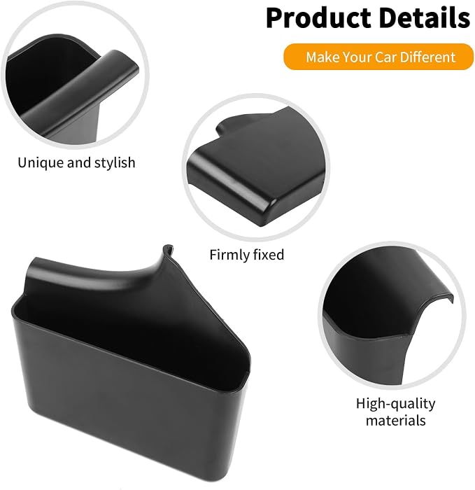 Hoolcar Gear Shift Storage Box Center Console Organizer Tray Console Side Pocket Organizer Compatible with Ford Mustang 2010-2014, Black, Interior Accessories