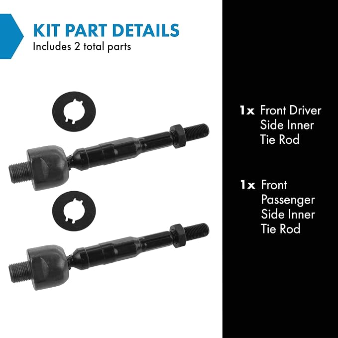 TRQ Inner Driver and Passenger Side Tie Rod Set 2 Piece Compatible with 06-11 Honda Civic EX GX LX DX 09-11 Honda Civic LX-S EX-L