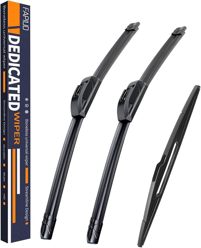 Replacement for Nissan Quest 2004-2009 Silent Wipers -FAPIUO Front and Rear Windshield Wipers 26"/18"+14" Full Blade Set (3 Pack)