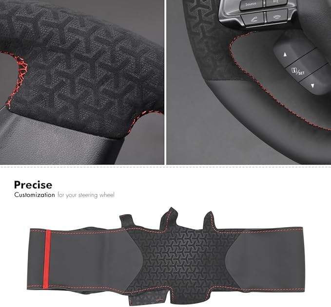 MEWANT Hand Sewing Breathable Car Steering Wheel Cover for Subaru WRX 2015-2021 / WRX STI 2015-2021 Steering Wheels Accessories for Subaru WRX (STI)
