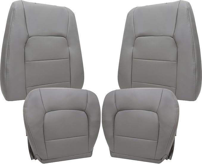 SecosAutoparts Gray Front Driver & Passenger Side Bottom & Top Microfiber Leather Replacement Seat Cover Compatible with Lexus LX 470 1998 1999 2000 2001 2002 2003 2004 2005 2006 2007
