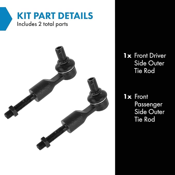 TRQ Outer Driver and Passenger Side Tie Rod Set 2 Piece Compatible with 96-09 Audi A4 96-09 Audi A4 Quattro 98-09 A6 Quattro 98-05 Volkswagen Passat 97-99 A8 97-03 A8