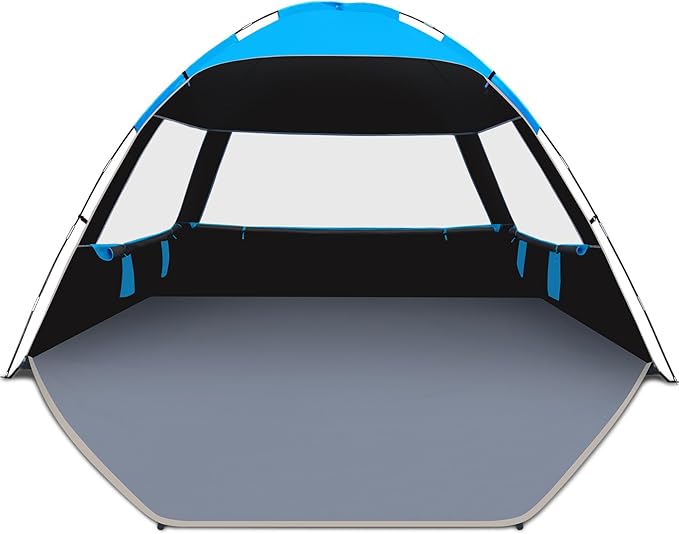 Venustas Beach Tent Sun Shelter for 3/4/6/8 Person, UPF 50+ UV Protection Beach Canopy, Lightweight and Easy Setup Cabana, Portable Shade Tent