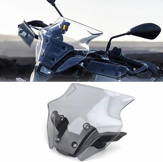 Windshield Deflectors for Yamaha MT-09 MT09 MT 09 mt09 2024, Motorcycle Acrylic Touring Sports Front Fairing Bracket Windscreen Wind Protector Visor Accessories (Black Set)